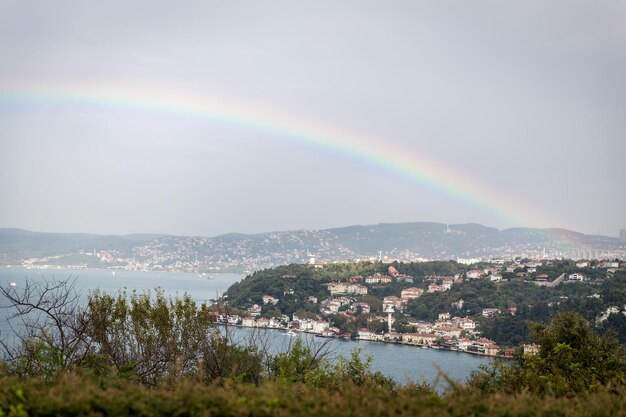 Rainbow over Istanbul City Turkey