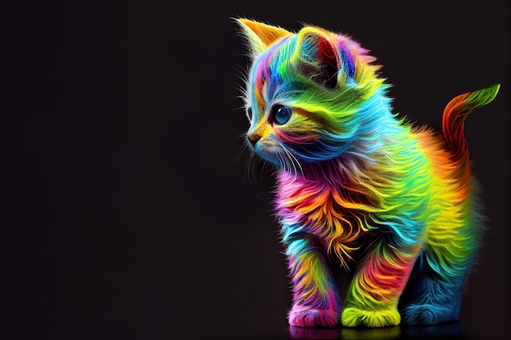 Rainbow kitten Generative Ai
