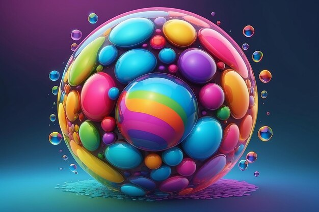 Rainbow kleur bubbels zeep abstracte bol cirkel achtergrond patroon