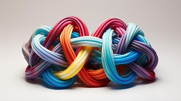 rainbow knots to strengthen the team unity in the style of new american color photography