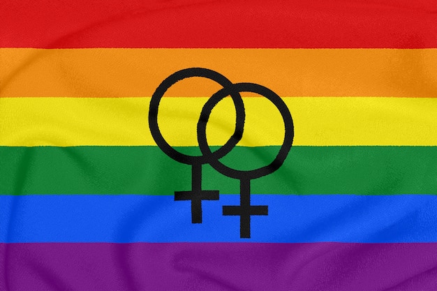 Rainbow lesbian pride flag