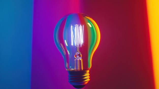 虹の電球は創造性とイノベーションのシンボルです