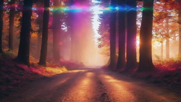 Rainbow light leaks effect overlays bright color spectrum glow lens flare