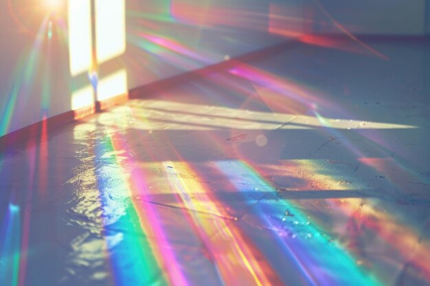 Photo rainbow light refraction overlay effect for photos and mockups