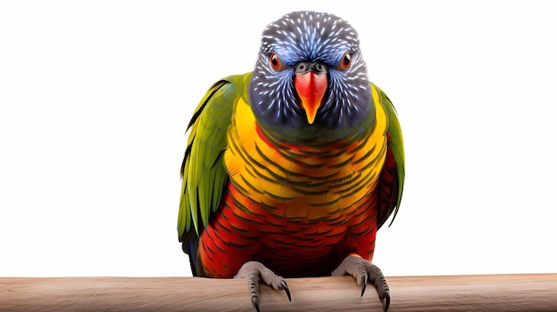 Foto rainbow lorikeet witte achtergrond