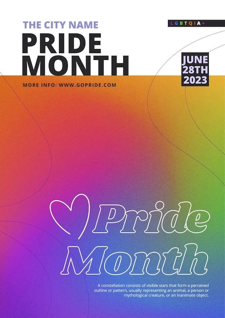 Photo a rainbow month magazine cover with a heart of the year month month