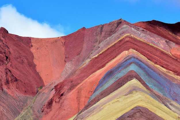 The rainbow mountain is a colorful mountain.