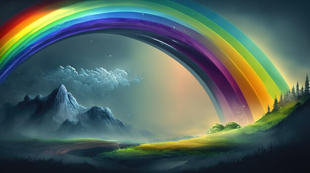 Rainbow over the mountains wallpapers and images