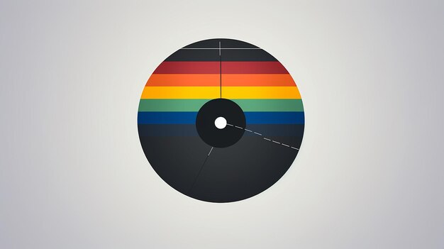 Photo rainbow music icon in circle