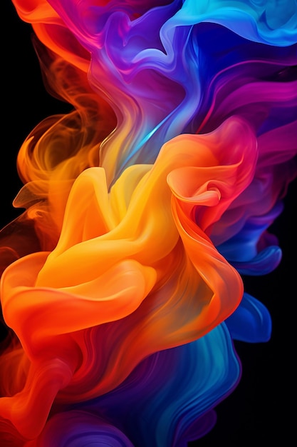 Rainbow neon liquid smoke