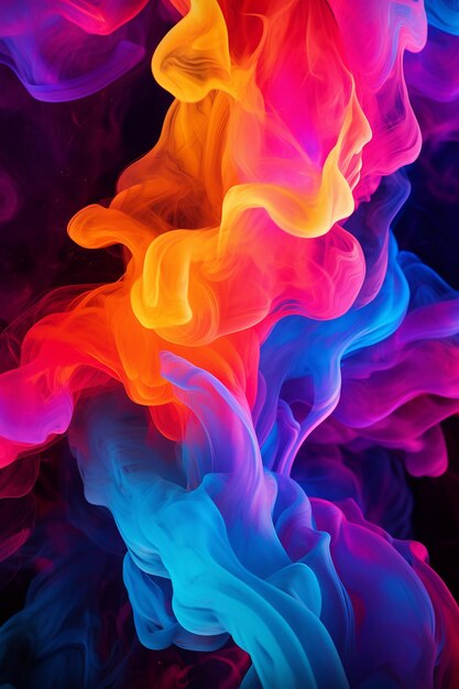 rainbow neon liquid smoke