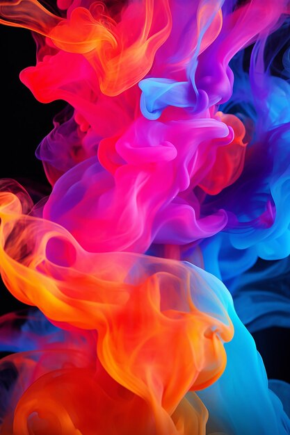 Rainbow neon liquid smoke