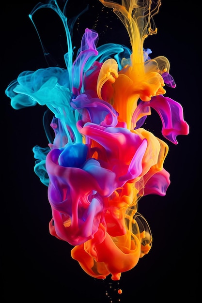 rainbow neon liquid smoke