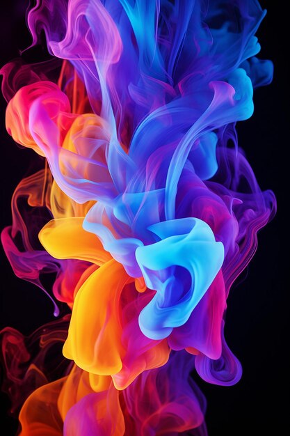 Rainbow neon liquid smoke