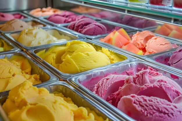 Foto rainbow of fruit sorbets