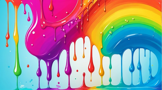 Rainbow paint splash social media graphic