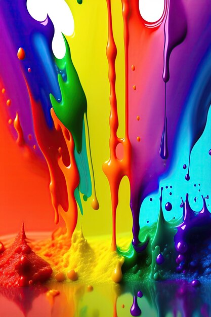 Rainbow paint splash