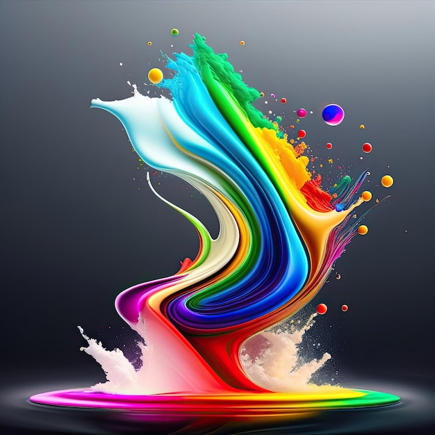 Rainbow paint splash