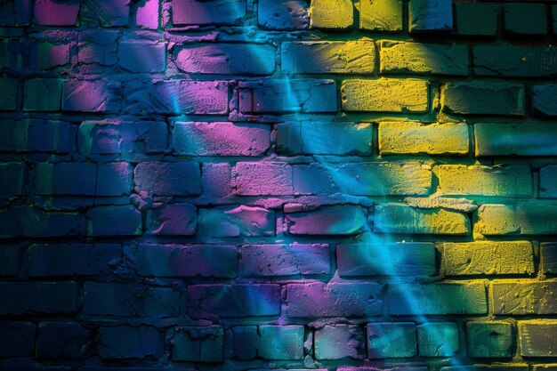 Rainbow Painted on Brick Wall Generative AI