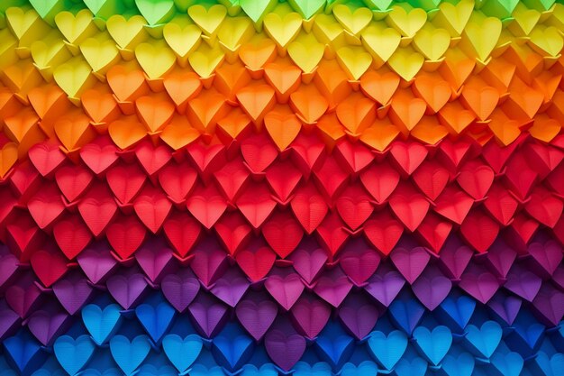 Photo rainbow pattern with heart shapes