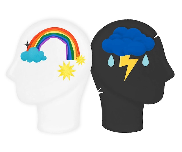 Rainbow png cloud head mental health remix transparent background
