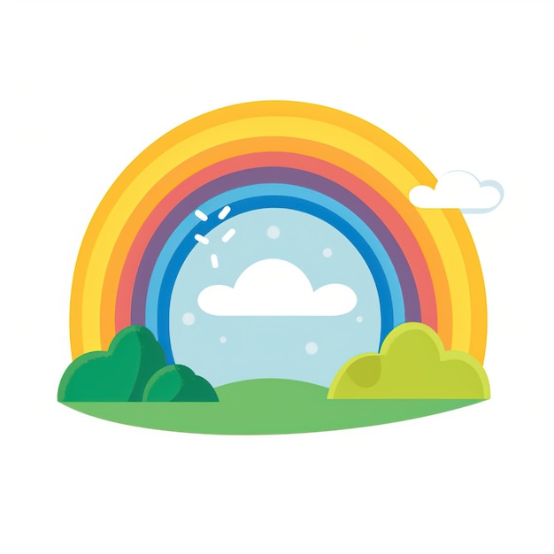 Photo rainbow png in illustration style