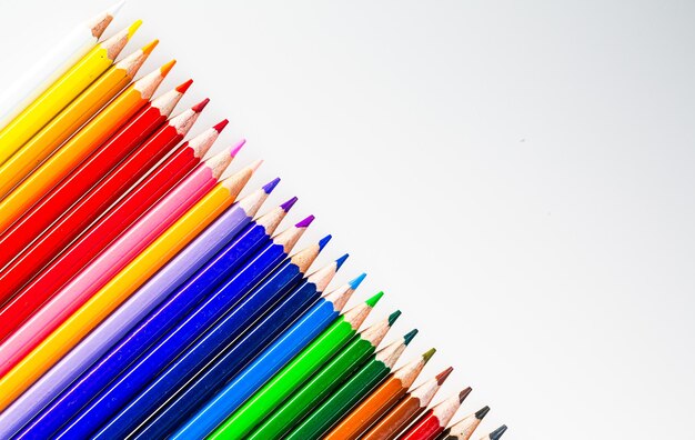 A rainbow of possibilities a colorful stack of colored pencils ready for artistic creations a stack of colored pencils sitting next to each other