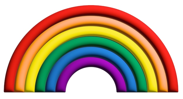 Photo rainbow pride flag 3d illustration style icon symbol isolated on white background