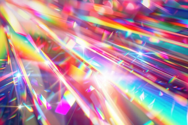 虹のプリズム 光線 ホログラフィックディスコ背景