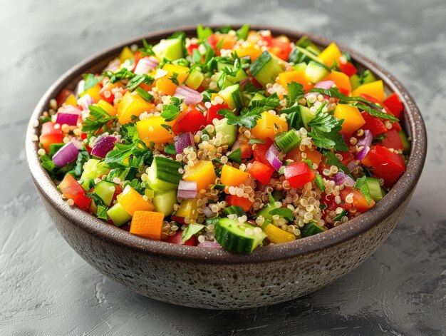 RAINBOW QUINOA SALAD WITH LEMONTAHINI DRESSING