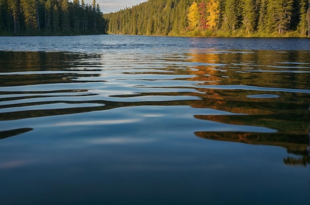 Rainbow Reflected in Still Lake