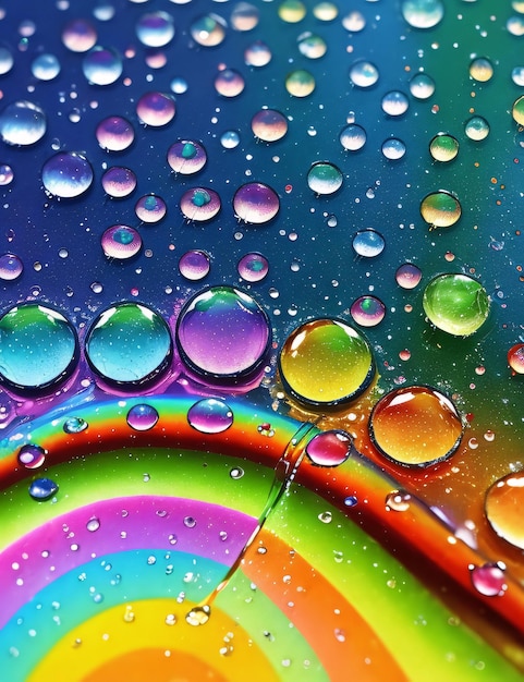 写真 水滴の虹の反射