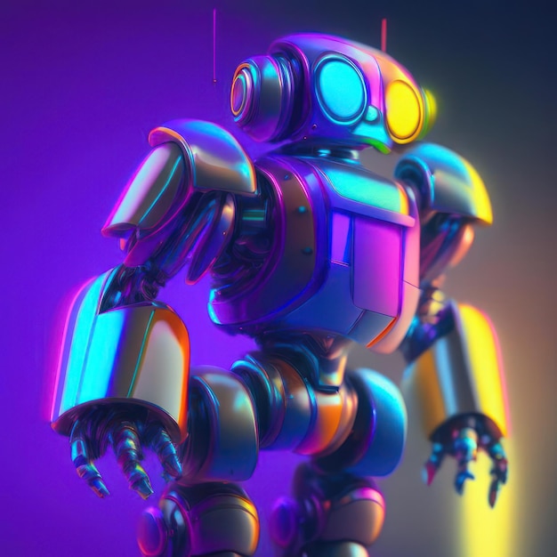 Rainbow robot image created by ai