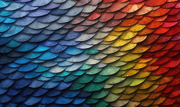 A rainbow roof with a rainbow pattern.