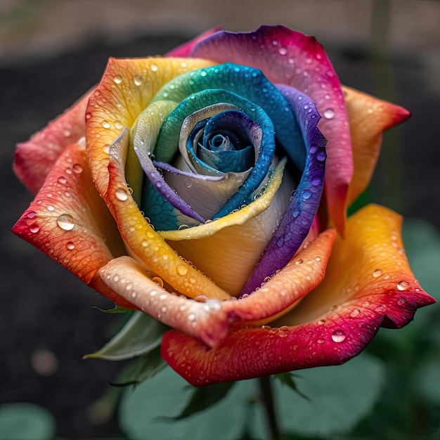 a rainbow rose