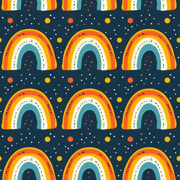 Photo rainbow seamless pattern background