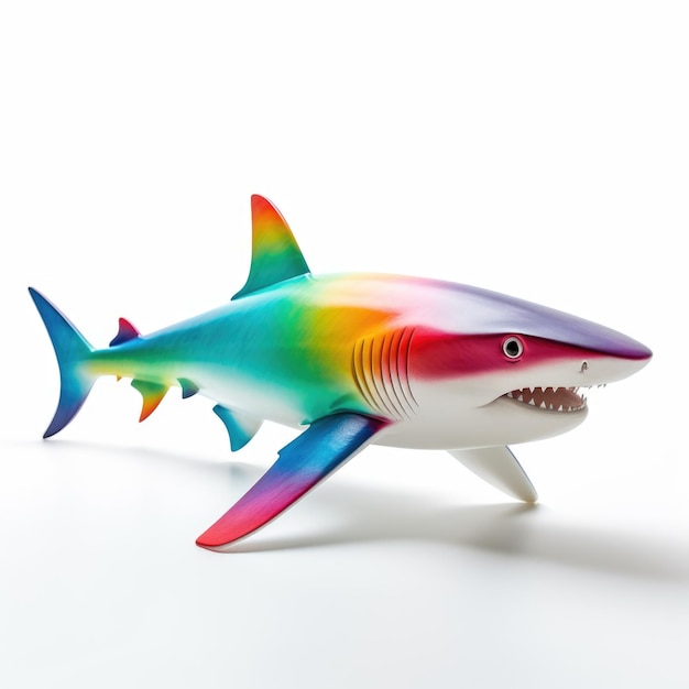 Rainbow Shark isolated on white background Generative AI