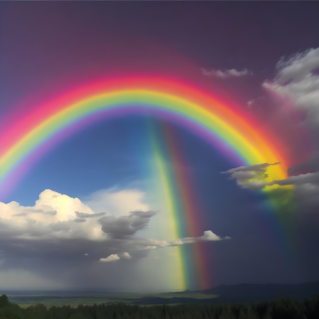 Foto sfondo arcobaleno e cielo per ai generativo