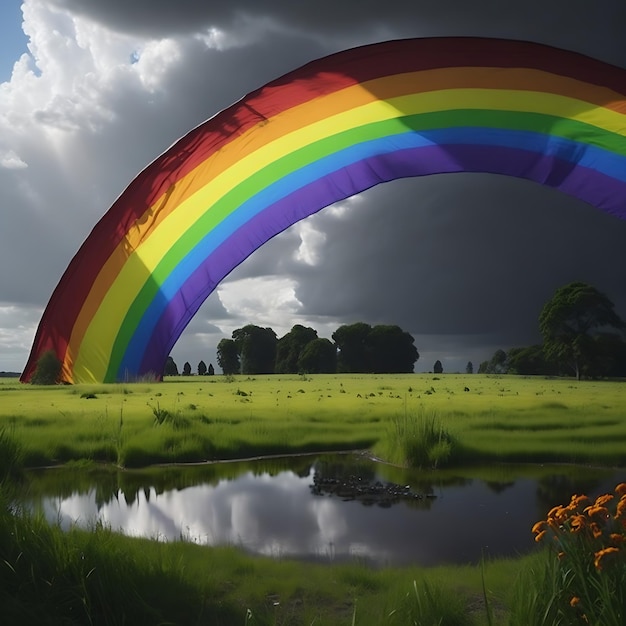 Foto sfondo arcobaleno e cielo per ai generativo