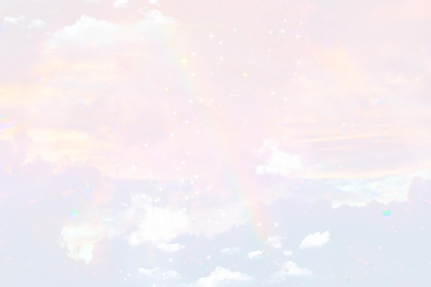 虹の空の背景 png 美学的な透明なピンクのパステルデザイン