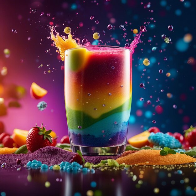 Foto la discesa del rainbow smoothie