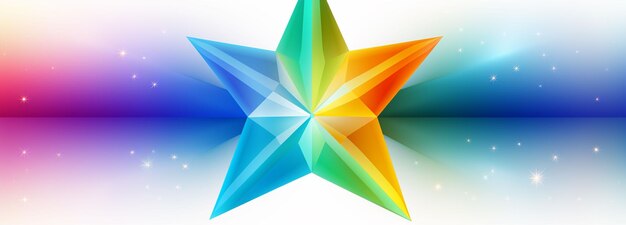 Photo a rainbow star with a vibrant and colorful gradient