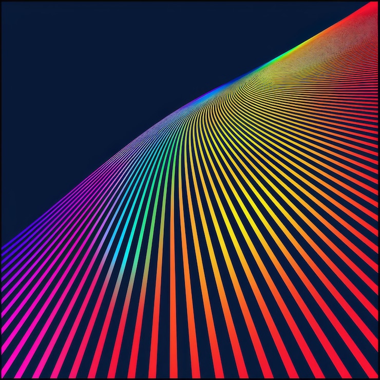 Photo a rainbow striped pattern is shown with a rainbow striped pattern