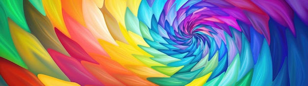 a rainbow swirl of colors