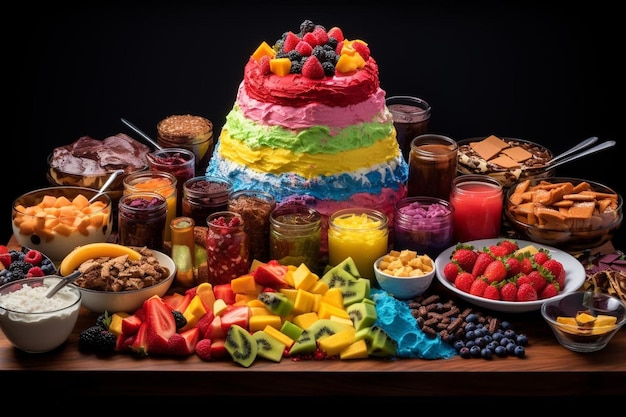 Photo rainbow symphony soiree sweet extravaganza