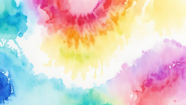 Photo rainbow tie dye colorful watercolor background