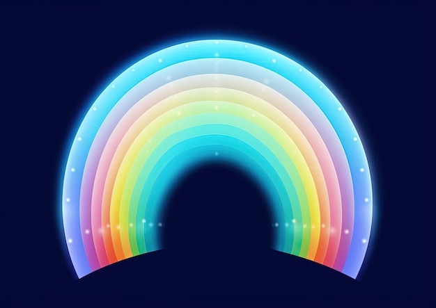 Photo a rainbow over a transparent background in the style of flat shading