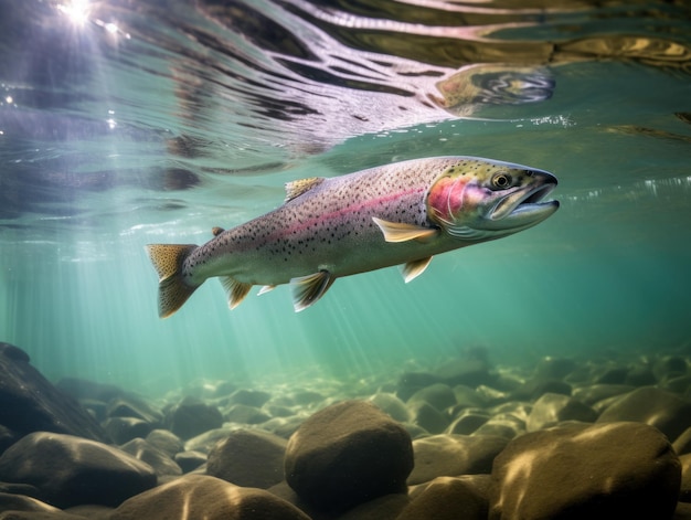 Premium Photo  Rainbow Trout in its Natural Habitat Wildlife