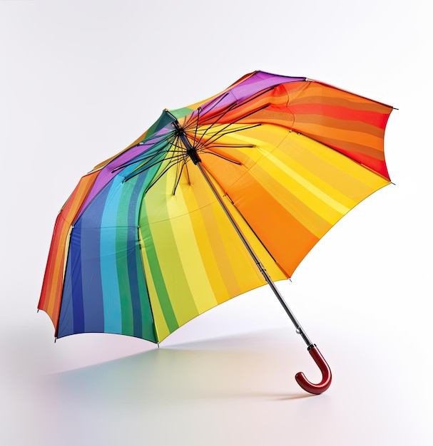 Rainbow umbrella isolated on a white background Generative AI