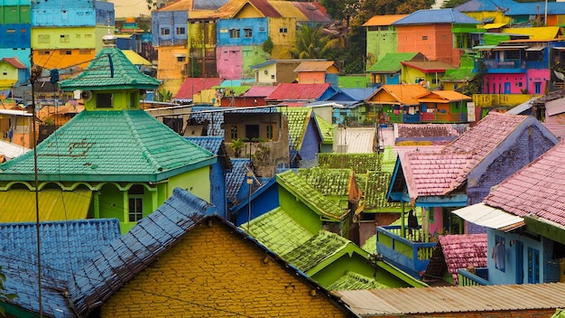 Rainbow village of Jodipan in Malang city